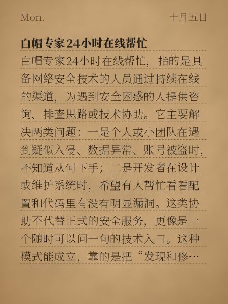 白帽专家24小时在线帮忙